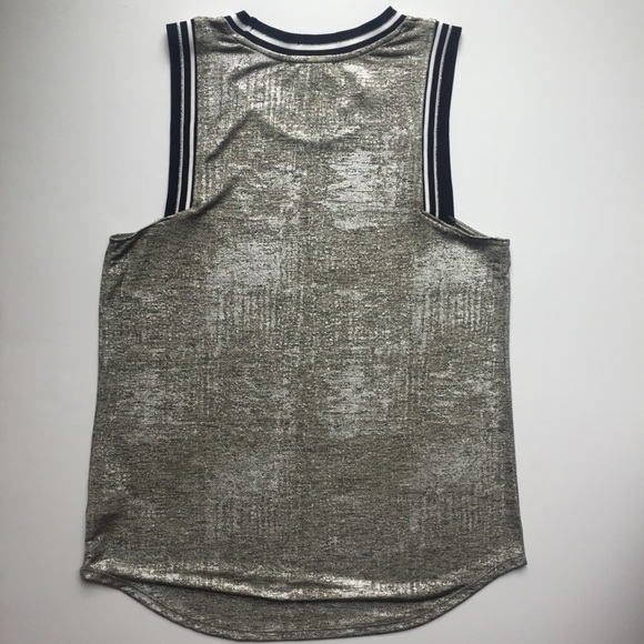 Trouvé Ladies Metallic Razor Back Tank Top - Picture 3 of 5